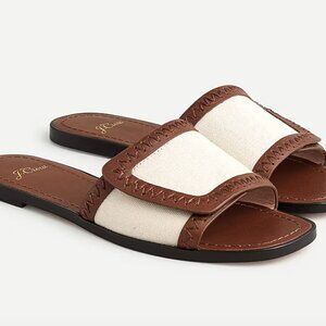 J. Crew canvas & leather slide sandal